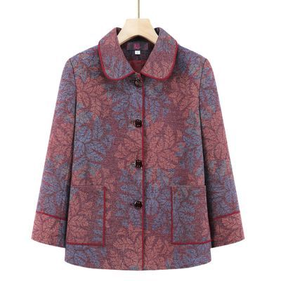 奶奶春秋外套女中老年妈妈洋气上衣老人秋装2023新款老人太太衣服