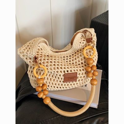 洋气韩系编织女包托特包包女新款diy手工编织包单肩大容量斜挎包