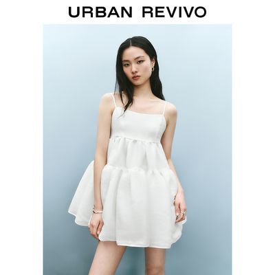 百亿补贴：UR2025春季新款女装法式蓬蓬裙短款吊带连衣裙UYU750007 323.4元