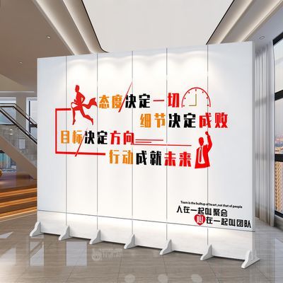 新款屏风隔断入户玄关办公室简约现代背景墙双面布艺移动折叠折屏