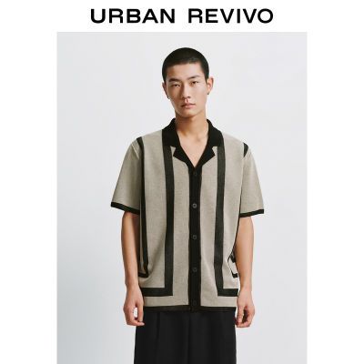 百亿补贴：UR2025春季新款男装波嬉风撞色提花短袖针织开衫UMF950015 211元