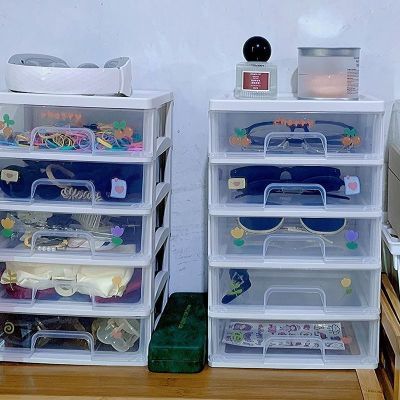 桌面抽屉式透明收纳整理盒整理化妆品梳妆台宿舍塑料置物架收纳盒