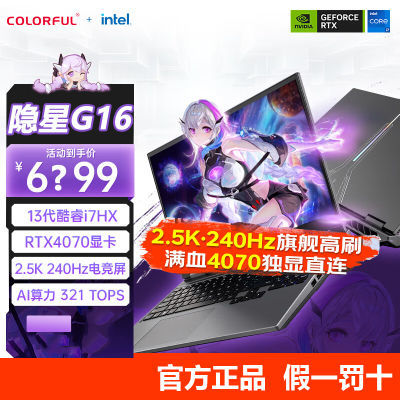 ڲ߲ʺG16 240Hz/2.5K/i7-13650HX/RTX4070 ϷʼǱ6599Ԫ