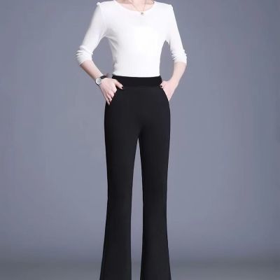 2025春夏季新款高腰显瘦微喇裤女士长裤九分修身垂感提臀妈妈裤【5月16日发完】