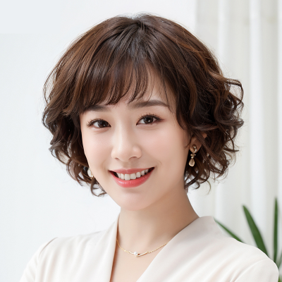 假发全头套女中老年女妈妈款高档短卷发蓬松自然透气网可水洗