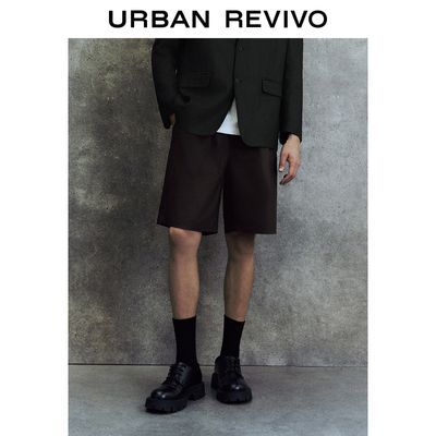 百亿补贴：UR2024夏季新款男装时尚复古质感松紧后腰宽松短裤UMF640014 92元