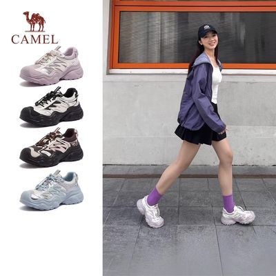 骆驼女鞋2025春户外休闲徒步运动丑萌鞋登山鞋女