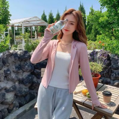 冰丝防晒衣UPF50+女夏薄款防紫外线修身收腰显瘦连帽防晒服外套