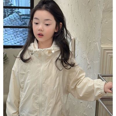 儿童连帽宝宝防晒衣2026夏季新款圆领新款百搭纯色防晒衣儿童外穿