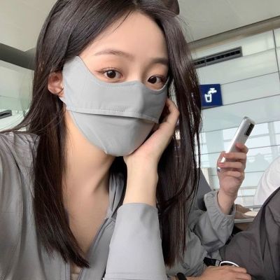 防晒口罩防紫外线女高颜值遮阳全脸面罩冰丝护眼角立体夏季透气