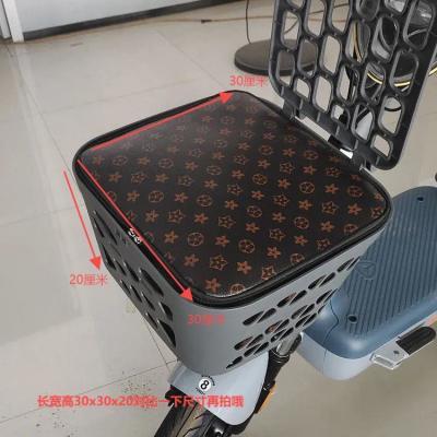 雅迪艾玛电动车筐内胆防水电瓶车筐车娄罩防尘防漏皮革车筐内胆包