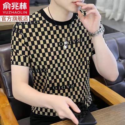 【俞兆林】2026新款冰丝t恤男士时尚休闲短袖夏季爆款宽松上衣男