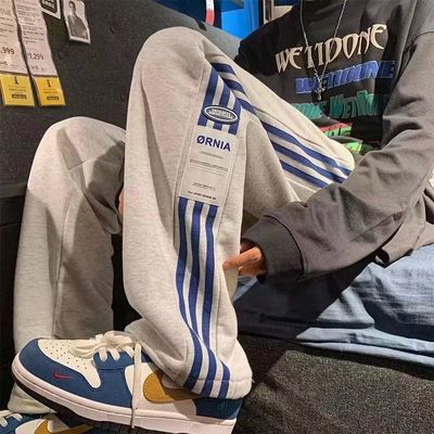 春秋薄款裤子男女学生休闲裤百搭宽松潮流时尚运动裤潮流直筒裤男