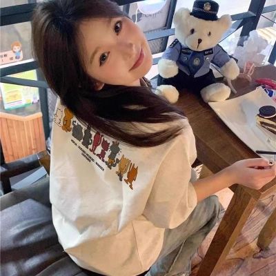 100%不起球短袖t恤女新款爆款夏季简约设计小众美式宽松半袖上衣