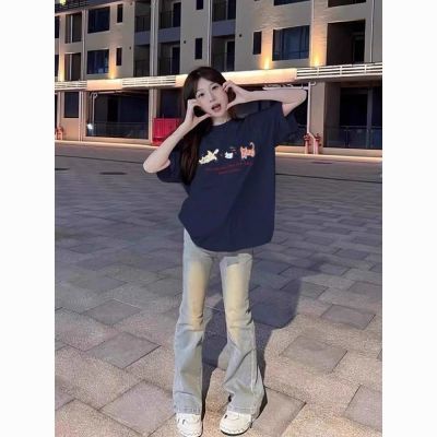 【高品质】超显白韩版正肩短袖t恤女中长款夏季新款运动上衣ins风