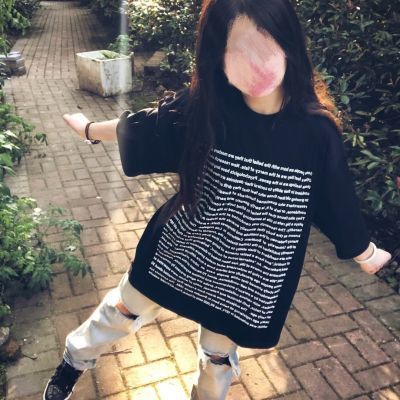 美式街头潮牌短袖女oversize夏季字母印花情侣t恤宽松半袖上衣ins