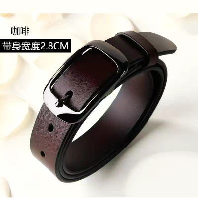 真牛皮女士软皮带百搭休闲款LIANGYONG正品简约黑色腰带皮带女款