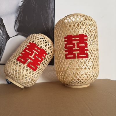 竹编灯笼拍摄手提手工吊灯精品装饰复古中式灯罩民宿道具古风禅意