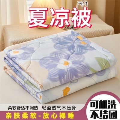 夏凉被双人空调被家用水洗棉薄款夏被学生宿舍单人被芯可水洗机洗