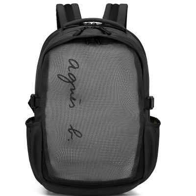 日本潮牌户外大容量多层次多功能商务电脑背包大学生双肩背包网纱