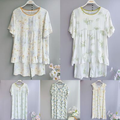 香蜜闺秀女夏季新款短袖睡裙25203082梭织人棉套头家居服