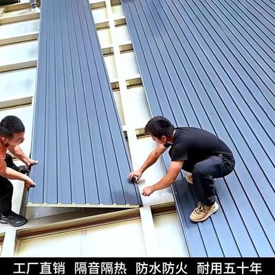 铝合金长城板隔音防水阳光房隔热板防晒阻燃锌合金萃选聚氨酯