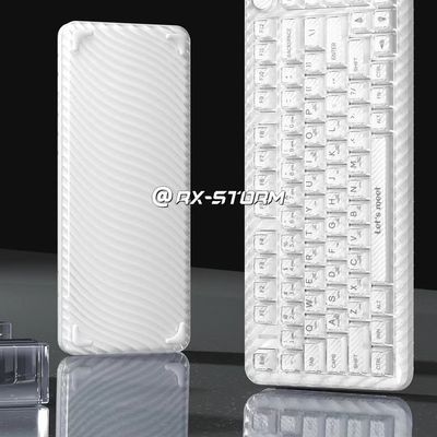 RXS75三模无线机械键盘蓝牙透明水波纹键帽热插拔麻将音客制化RGB