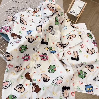 蜡笔小新睡衣女夏季新款短袖ins日系卡通可爱学生家居服套装外