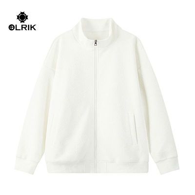 百亿补贴：OLRIK 立领春秋季无帽正品夹克纯色拉链开衫男女士团体工作服外套 70.3元