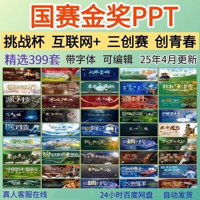 挑战杯互联网加国赛金奖PPT模板三大创新创业学生青春大赛计划书