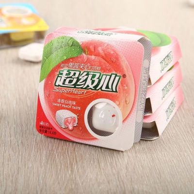 超级心脆皮果酱夹心口香糖水果味泡泡糖随身清新口气老式接吻糖果