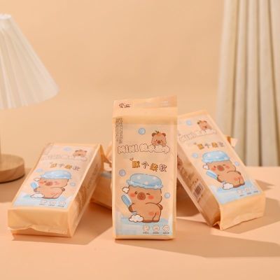 卡皮巴拉湿巾迷你小包便携式学生儿童手口清洁抽取式纯水独立包装