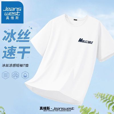 百亿补贴：真维斯男生短袖t恤冰丝网眼透气宽松上衣青少年速干衣凉感体恤衫 29.8元