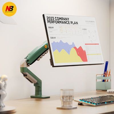 NB F80电脑显示器支架机械桌面屏幕悬臂升降万向旋转增高架
