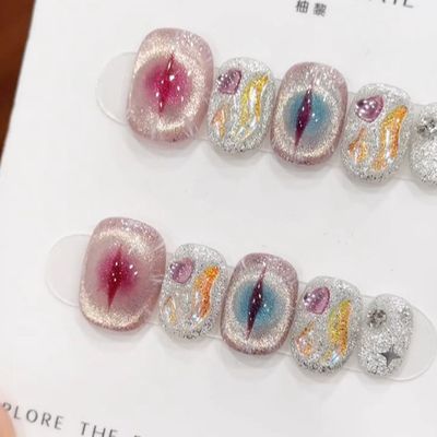 【妖精之瞳】纯手工穿戴甲爆款豆豆甲穿戴甲小众家轻奢美甲十片装