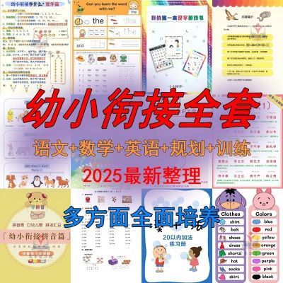 幼小衔接全套规划拼音数学语文数学专项练习电子版学习资料全套