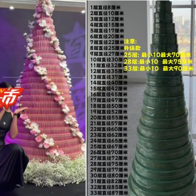 蛋糕形有钱花束零食DIY材料圆形花泥块巨型蛋糕花泥模型生日礼物