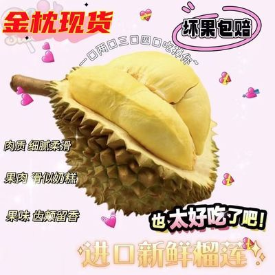 【单果直发】正宗金枕头榴莲泰国进口带壳大果软糯树熟包赔包邮优惠商品图片