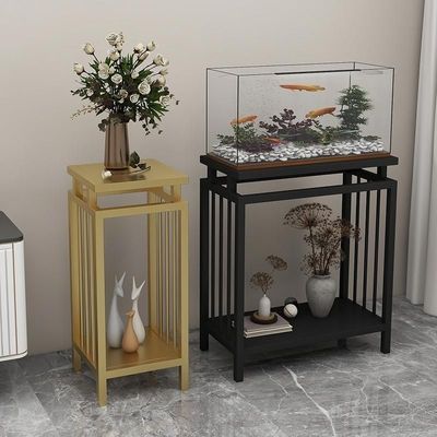 时尚简约现代鱼缸架金属材质双层设计超强承重50kg客厅卧室适用整