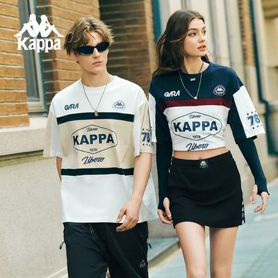 Kappa卡帕背靠背运动短袖男款2025新款夏季情侣t恤纯棉