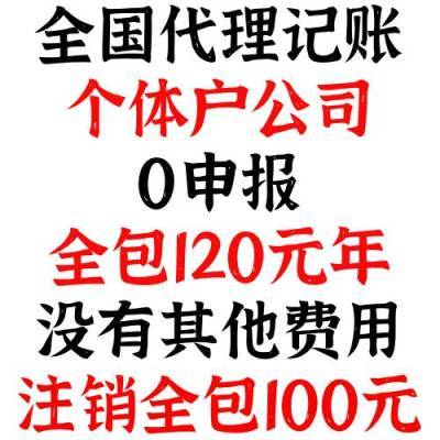 零申报代理记账报税小规模一般纳税人注销个体工商户企业公司注销