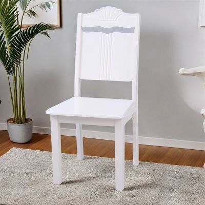 【2把】意式现代简约实木餐椅白色酒店家用餐厅靠背椅子成人皇冠