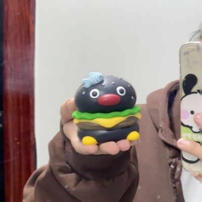 爆款企鹅pingu汉堡香薰彩绘石膏涂鸦娃娃涂色摆件摆摊手工创