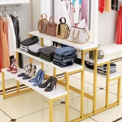 中岛展示架鞋架商场包包流水化妆品展示台陈列架花店鞋店置物架