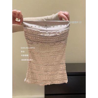 带胸垫烫钉抹胸背心夏季性感纯欲辣妹蕾丝内搭外穿叠穿裹胸两件套