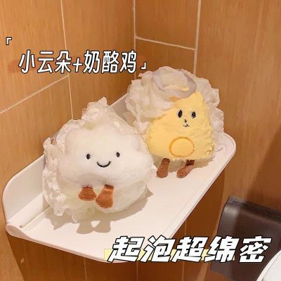 可爱蕾丝边奶酪起泡沐浴球柔软亲肤洗澡浴花搓澡搓背卡通浴沐浴球