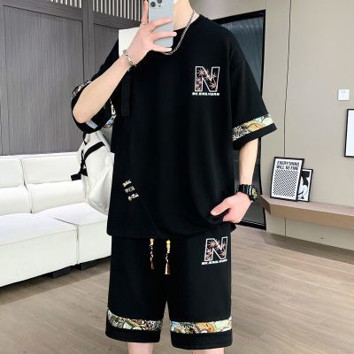 大码男装100-280斤冰丝短袖t恤男青少年夏装帅气短袖休闲