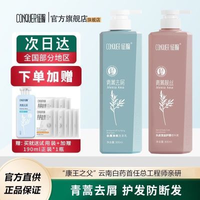 征服洗发乳青蒿去屑洗发水蓬松丰盈控油柔顺护发素洗发露洗护套装优惠商品图片