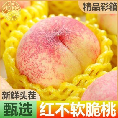 【脆甜】正宗水蜜桃脆桃新鲜毛桃子整箱应季水果运城水蜜桃批发