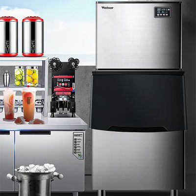 沃拓莱商用制冰机奶茶店大型300KG大容量全自动风冷方冰块制作机